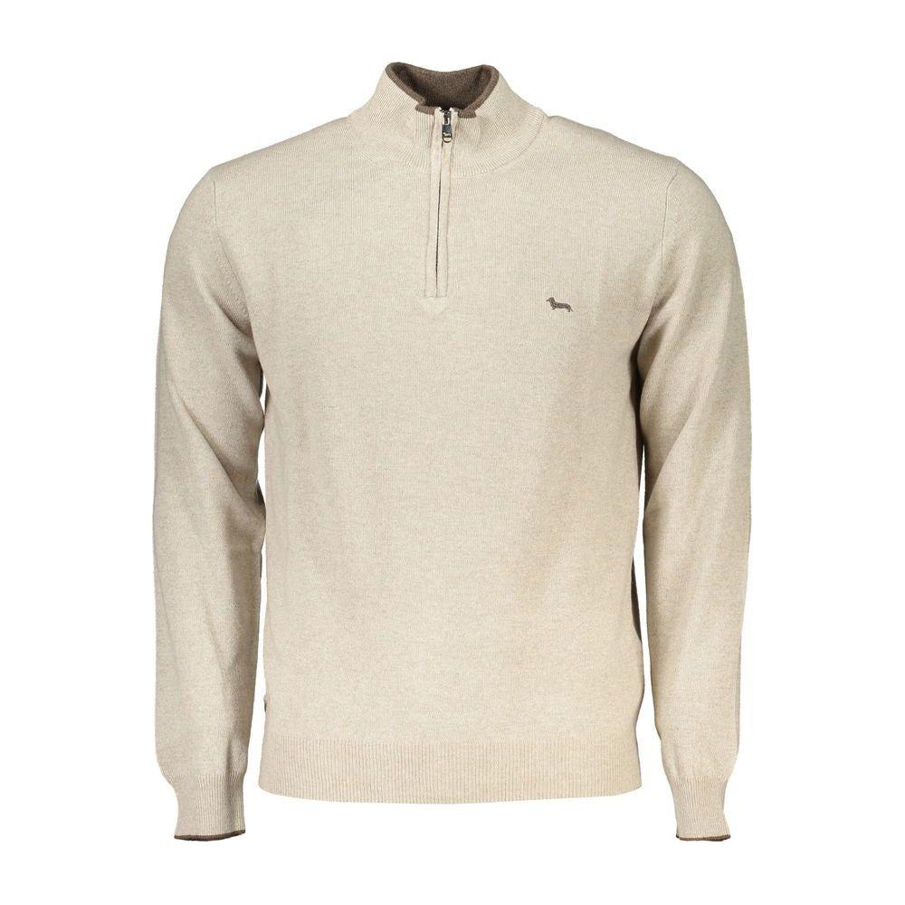 Harmont & Blaine Beige Half-Zip Sweater with Embroidery Detail Harmont & Blaine