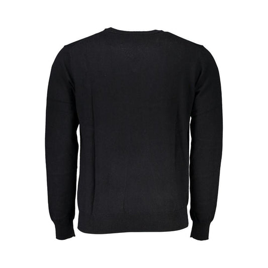 Harmont & Blaine Elegant V-Neck Embroidered Black Sweater Harmont & Blaine