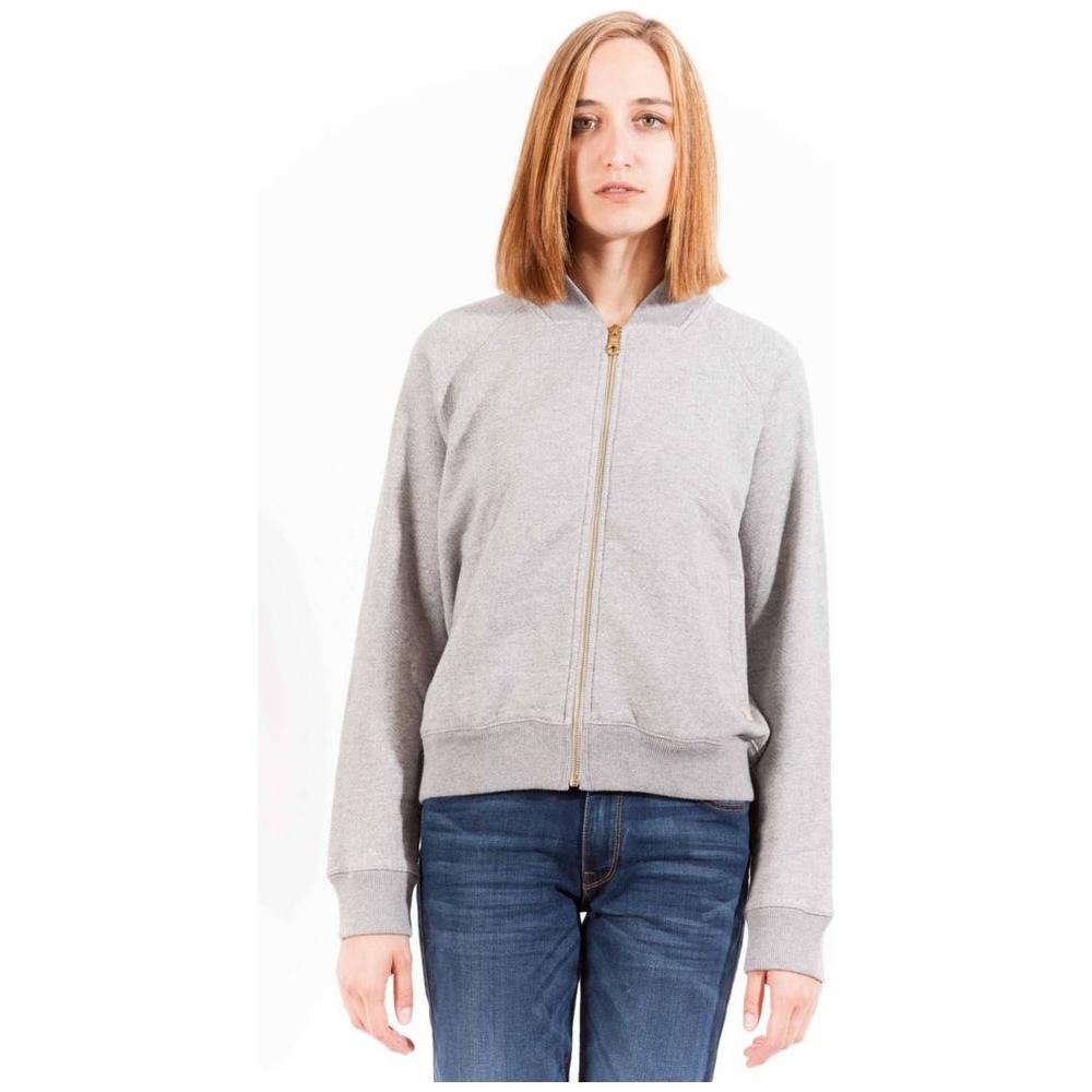 Gant Chic Gray Zippered Cotton Sweatshirt with Logo Gant