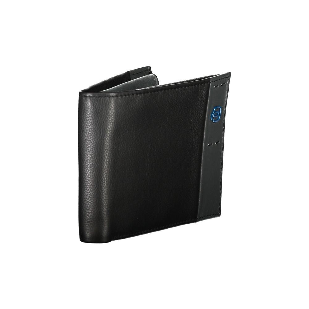 Piquadro Elegant Dual-Fold Leather Wallet with Coin Purse Piquadro