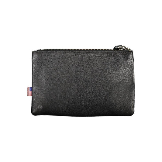 Sleek Black Leather Document Holder with Card Slot