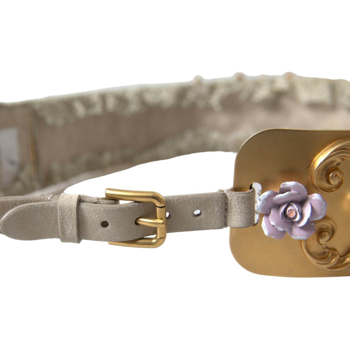 Dolce & Gabbana Elegant Gold-Tone Faux Pearl Floral Belt Dolce & Gabbana