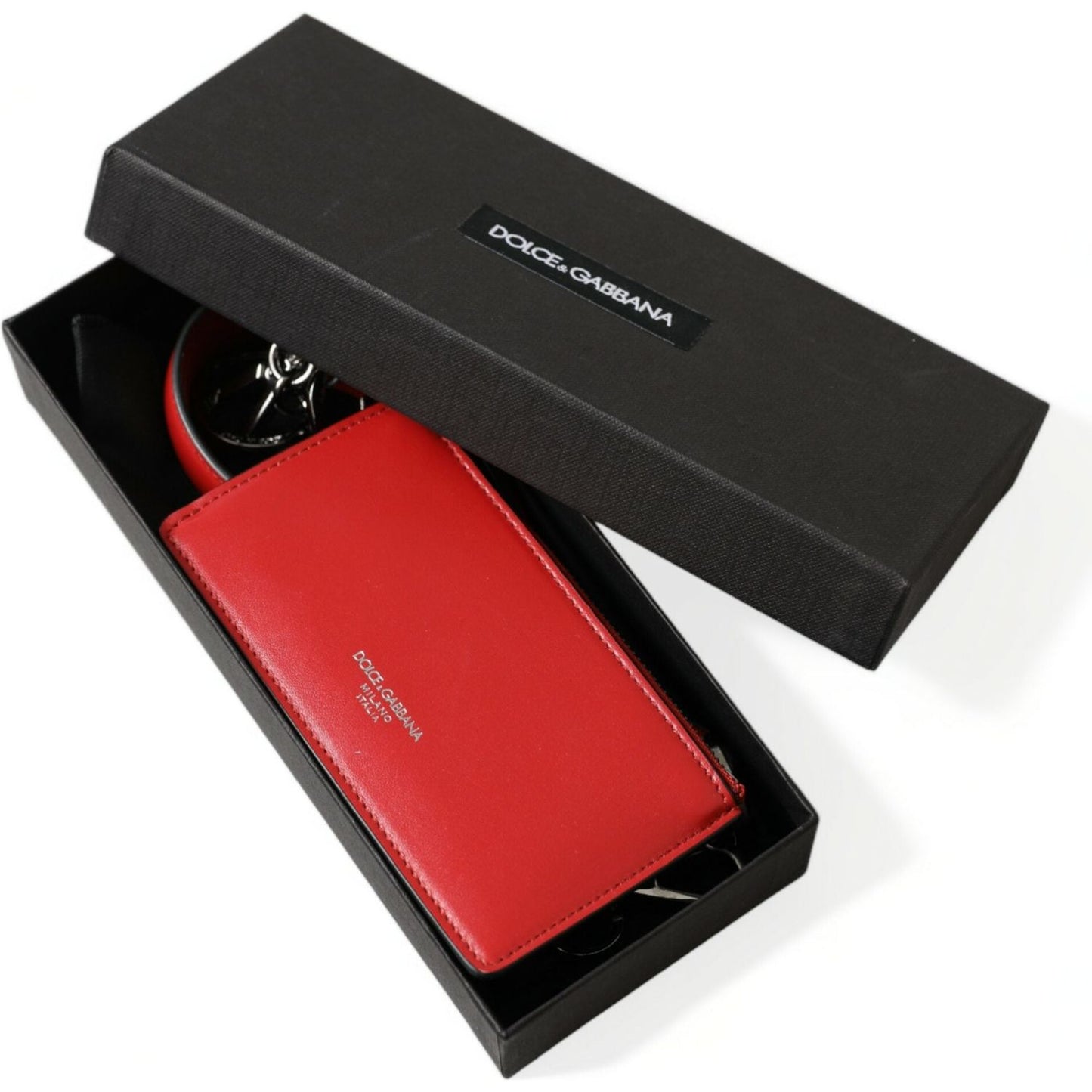 Dolce & Gabbana Elegant Red Leather Airpods Case Dolce & Gabbana