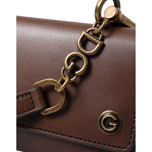 Dolce & Gabbana Elegant Leather Shoulder Bag in Rich Brown Dolce & Gabbana