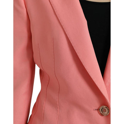 Dolce & Gabbana Pink Polyester Single Breasted Blazer Jacket