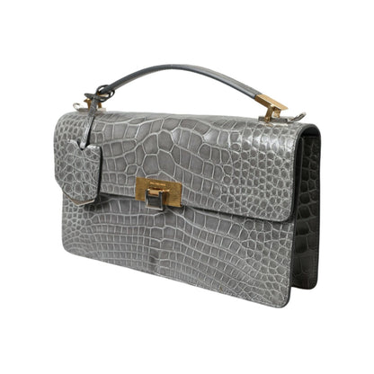 Balenciaga Gray Exotic Leather Medium Shoulder Hand Purse Bag Balenciaga