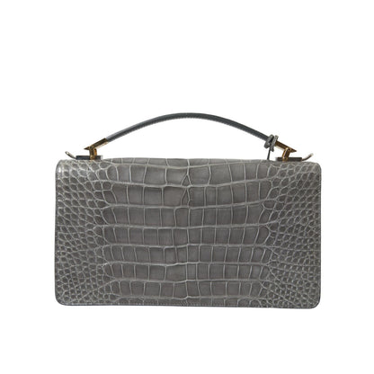 Balenciaga Gray Exotic Leather Medium Shoulder Hand Purse Bag Balenciaga