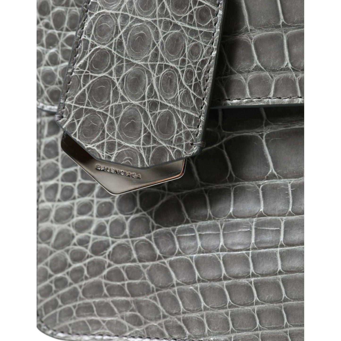 Balenciaga Gray Exotic Leather Medium Shoulder Hand Purse Bag Balenciaga