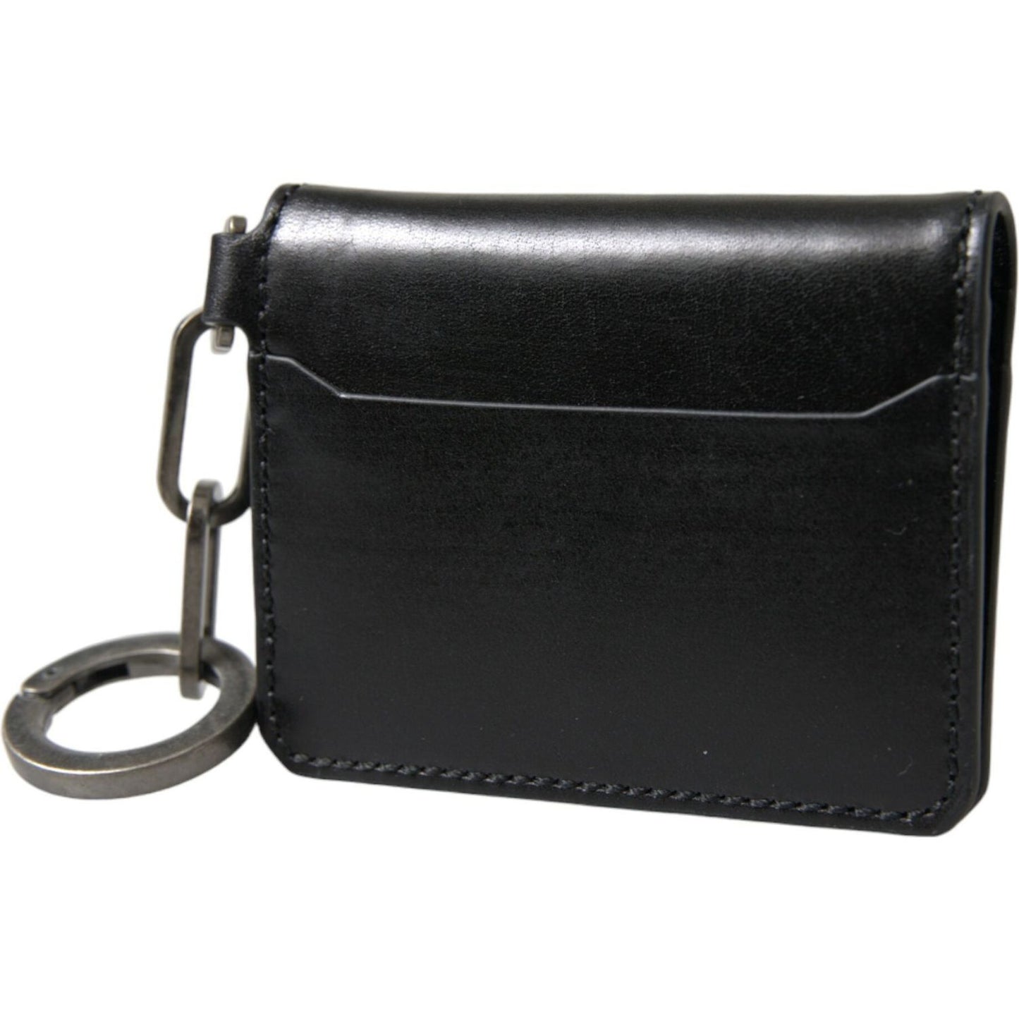 Dolce & Gabbana Black Leather Bifold Logo Card Holder Keyring Wallet Dolce & Gabbana