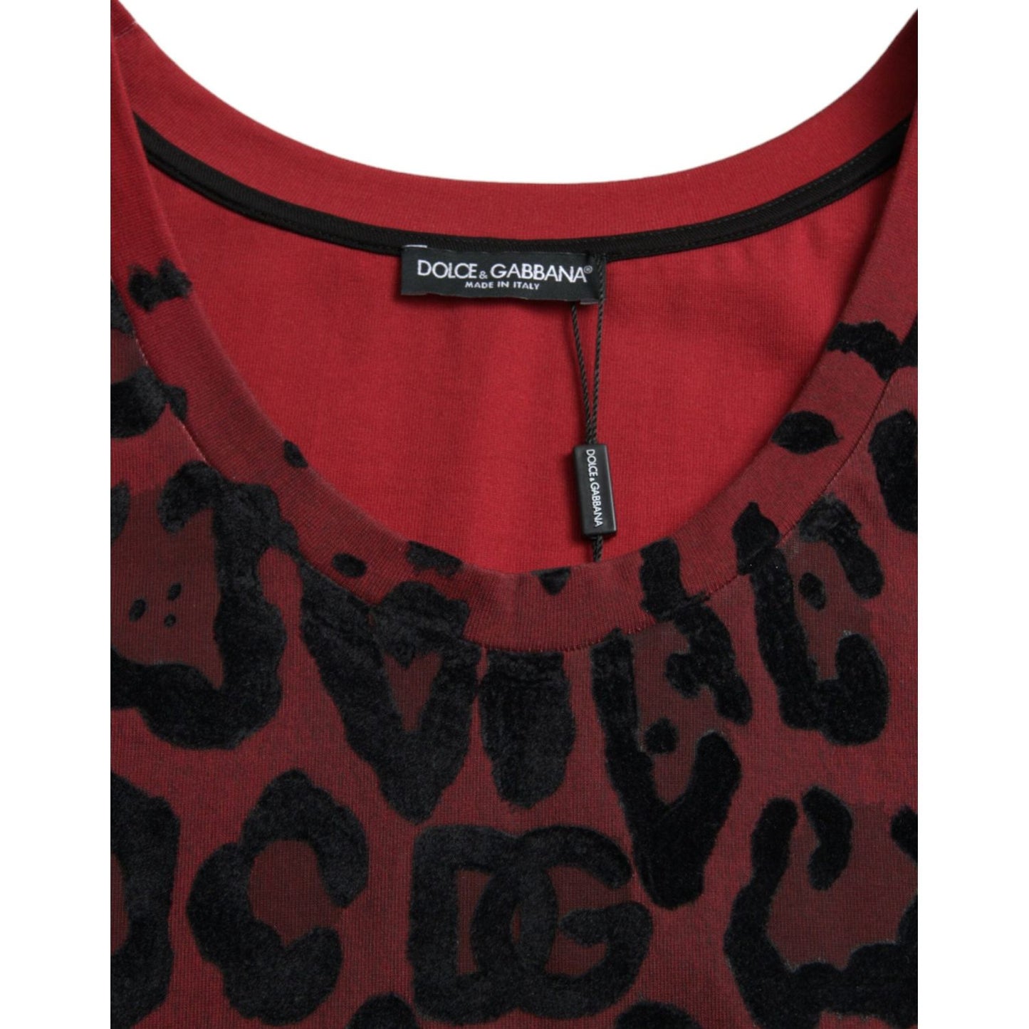 Dolce & Gabbana Red Leopard Print Sleeveless Tank T-shirt Dolce & Gabbana