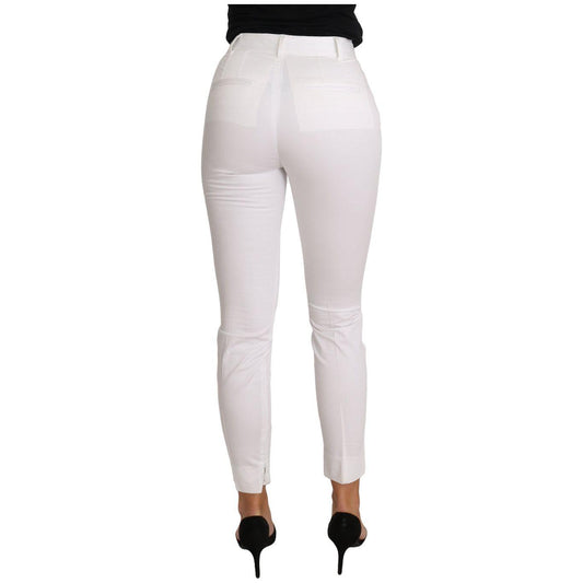 Dolce & Gabbana Chic White Slim Dress Pants Dolce & Gabbana