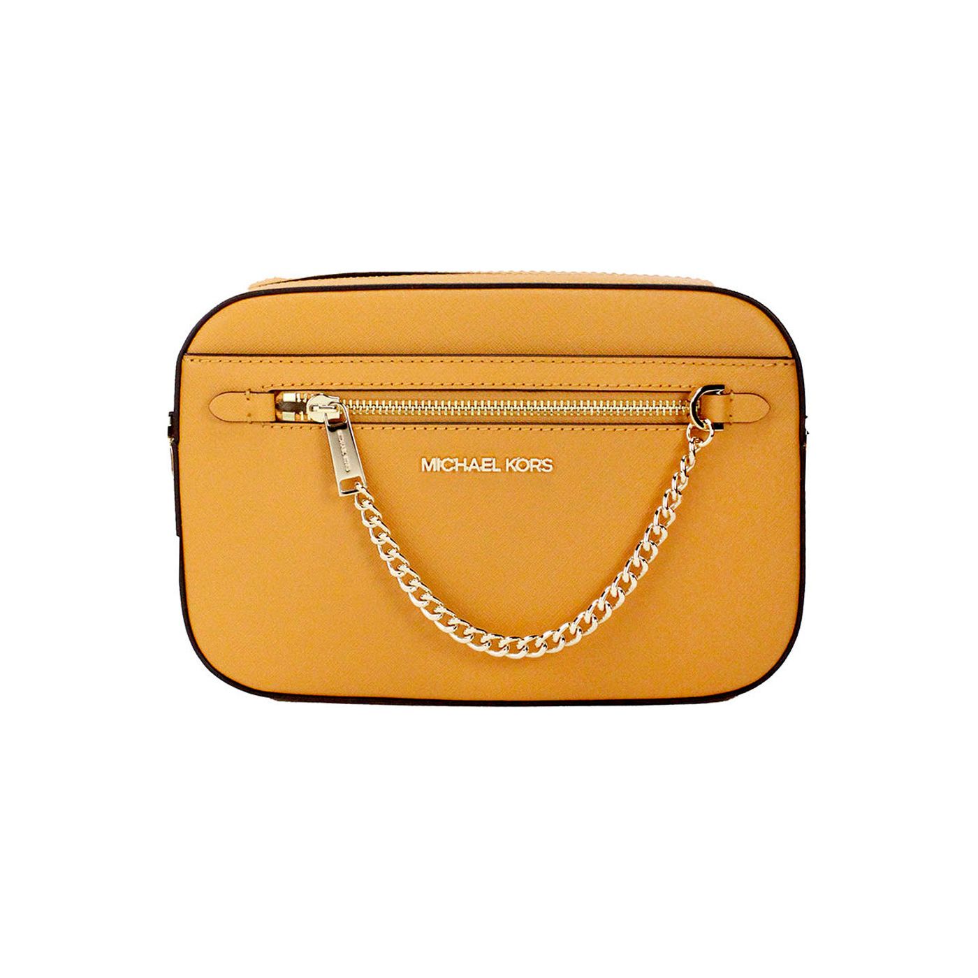 Michael Kors Jet Set East West Large Cider Leather Zip Chain Crossbody Bag Michael Kors