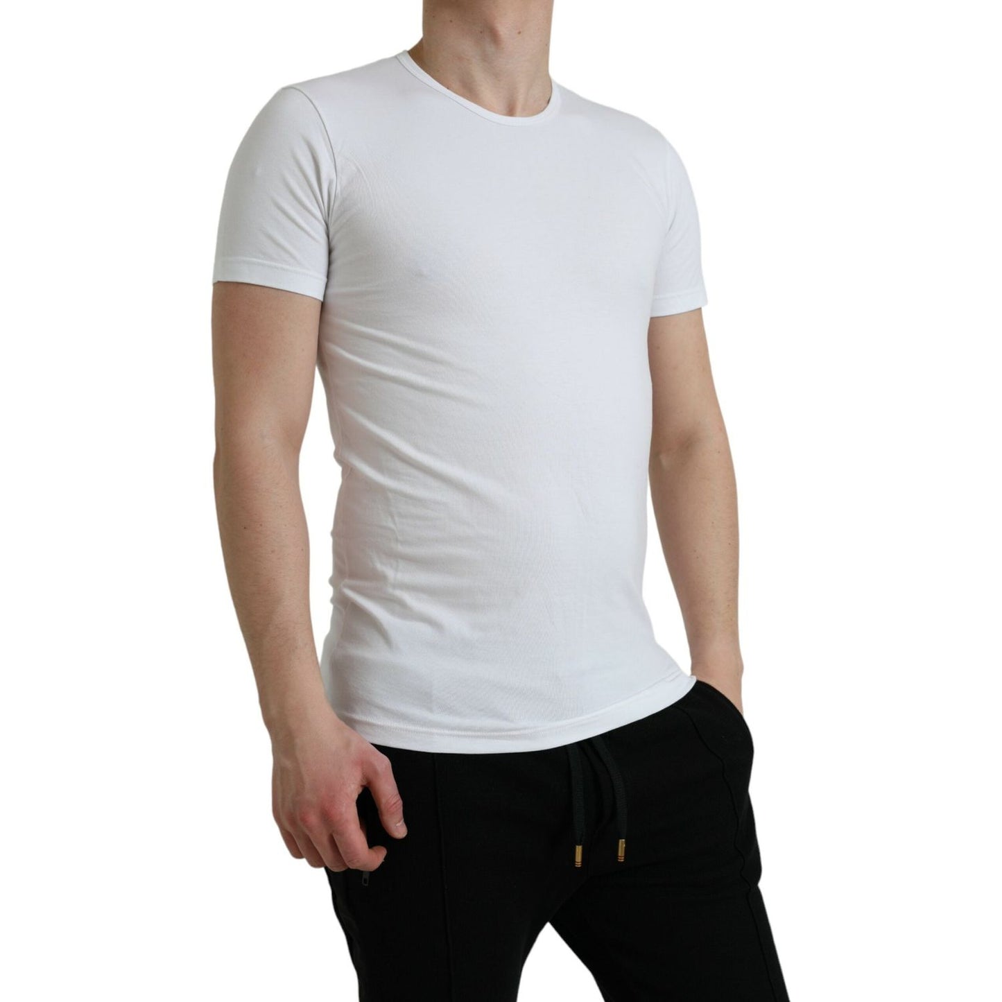 Dolce & Gabbana White Cotton Round Neck Crewneck Underwear T-shirt Dolce & Gabbana