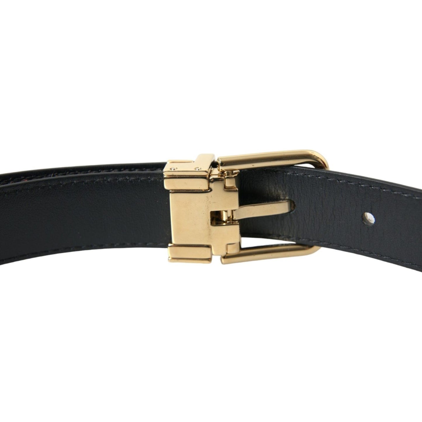 Dolce & Gabbana Brown White Zebra Pony Hair Gold Buckle Belt Dolce & Gabbana