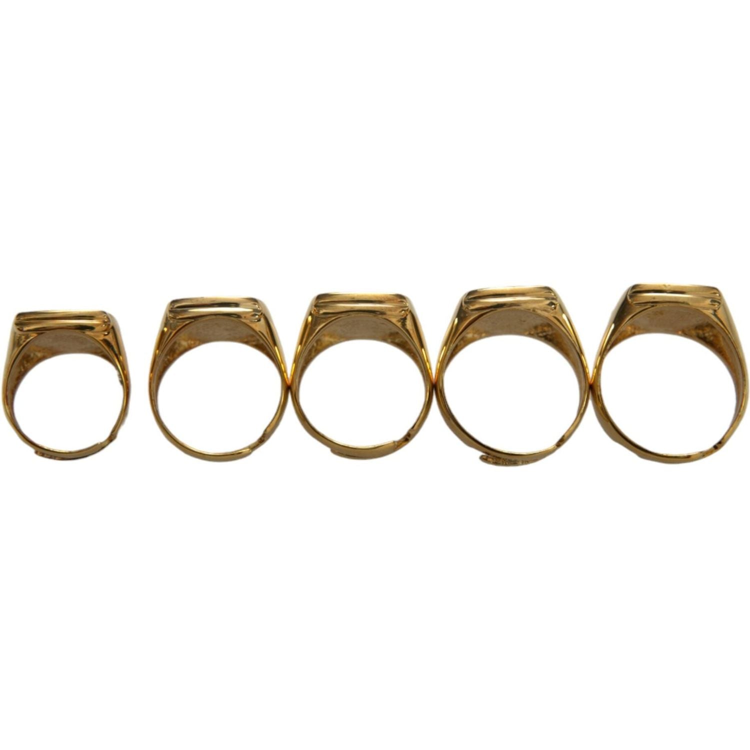 Dolce & Gabbana Gold Brass ROYAL Enamel Set of 5 Ring