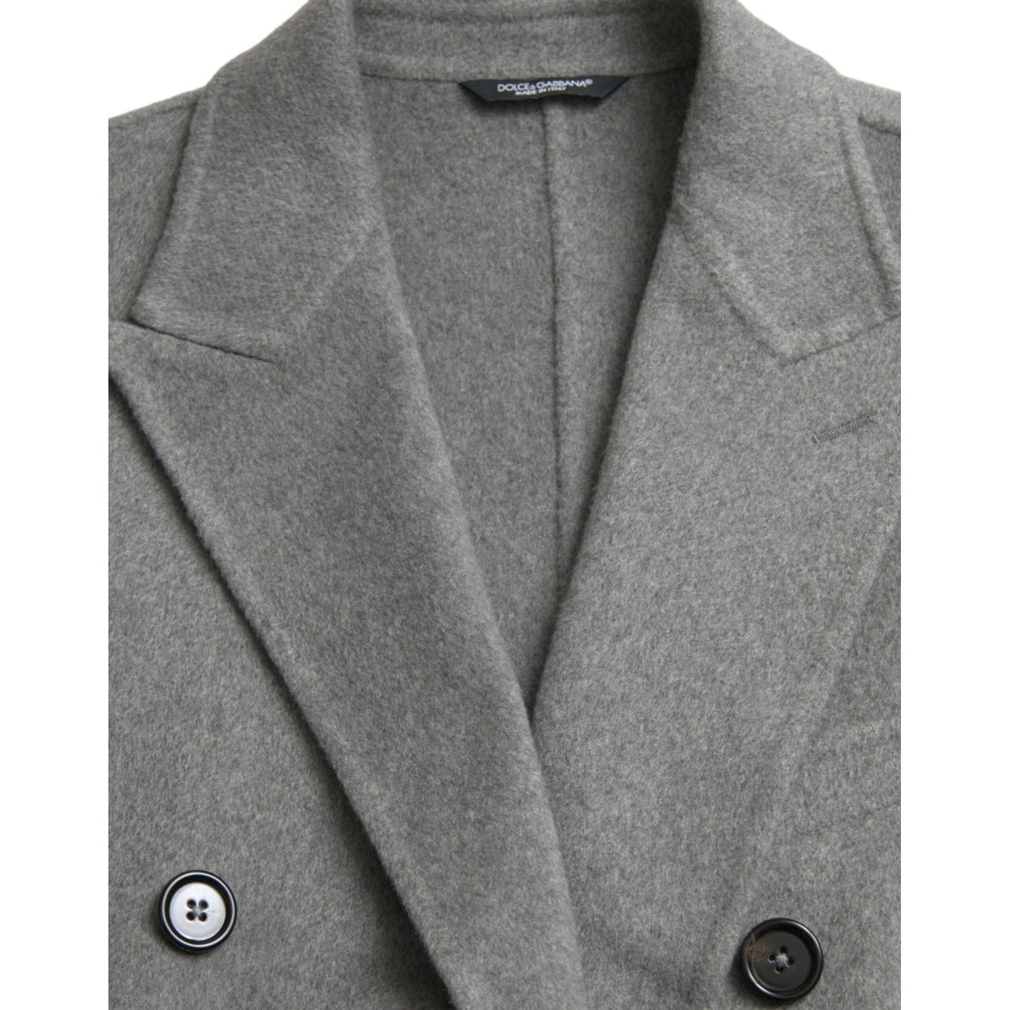 Dolce & Gabbana Gray Double Trench Coat Cashmere Jacket Dolce & Gabbana