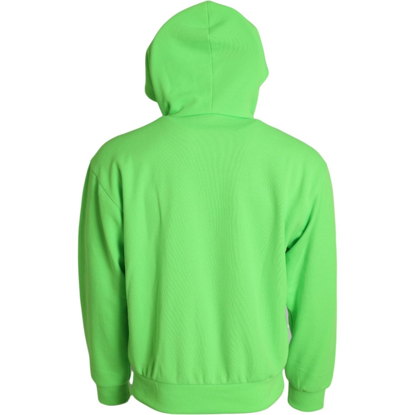 Dolce & Gabbana Neon Green Hooded Full Zip Top Sweater Dolce & Gabbana