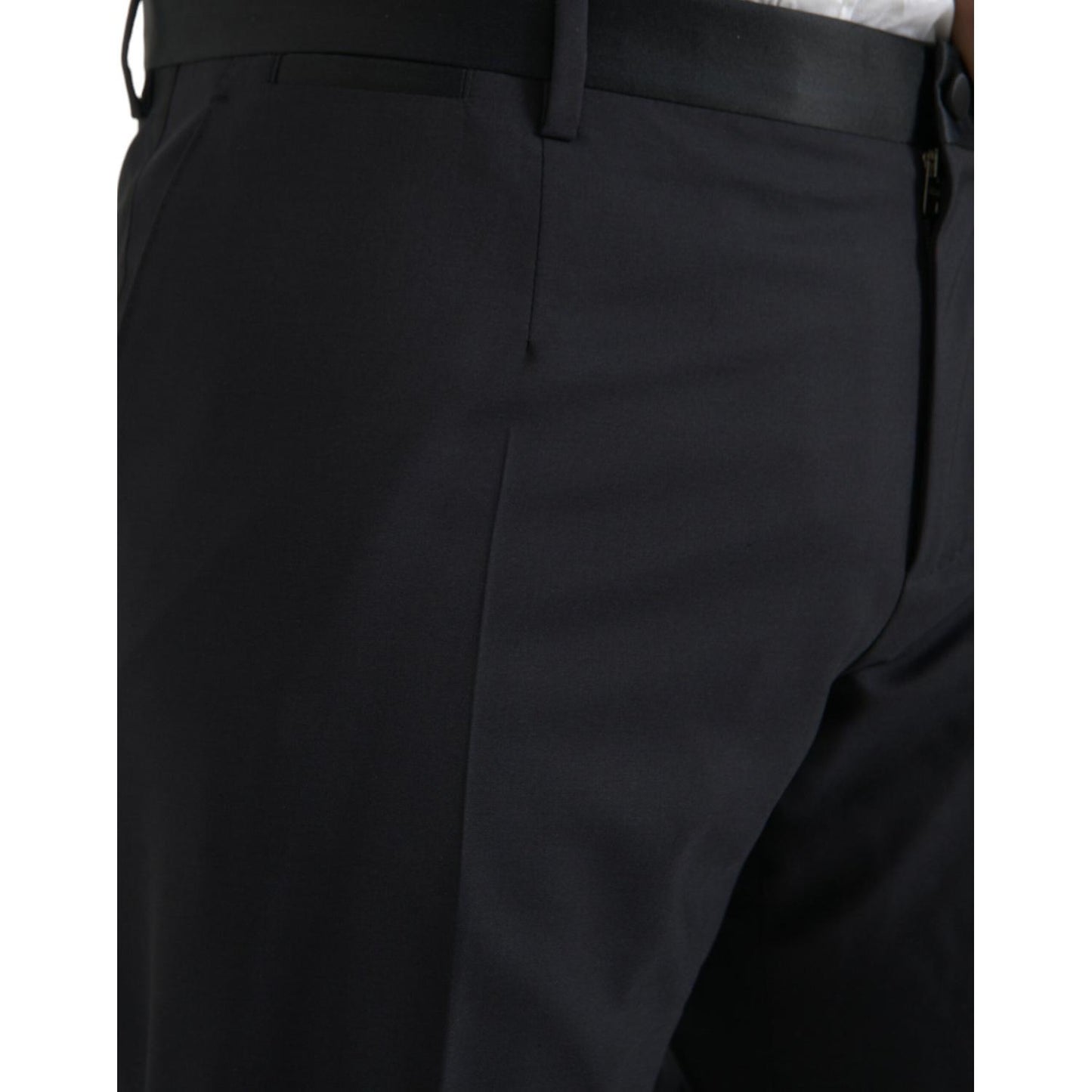 Dolce & Gabbana Blue Wool Men Skinny Dress Pants Dolce & Gabbana