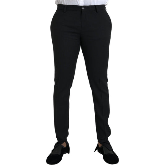 Dolce & Gabbana Black Wool Stretch Men Skinny Pants Dolce & Gabbana