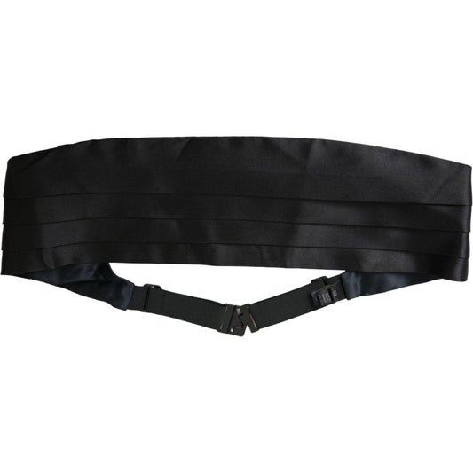 Dolce & Gabbana Black Men Wide Waist Silk Belt Cummerbund Dolce & Gabbana