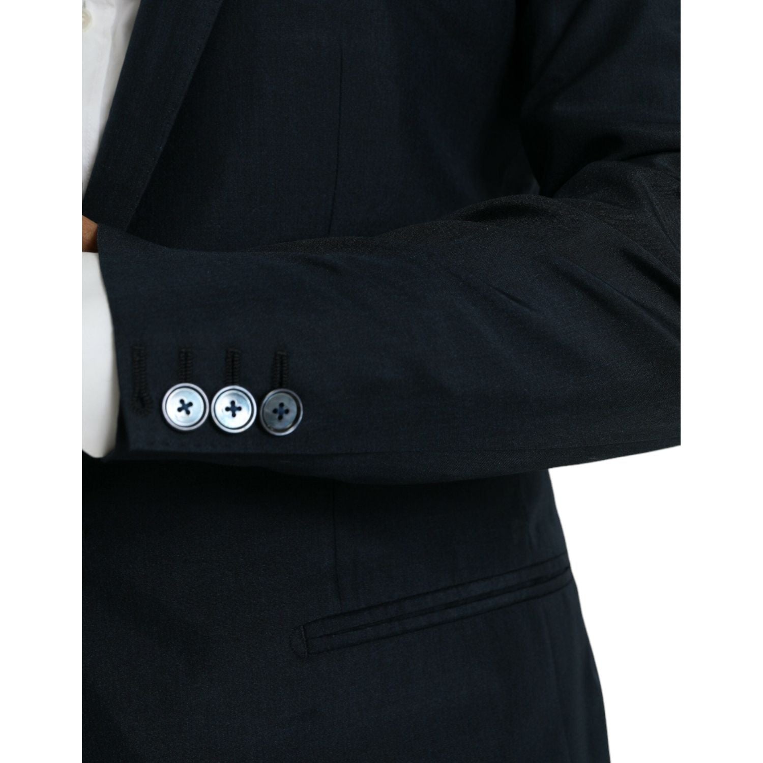 سترة دولتشي آند غابانا ذات الصدر الواحد باللون الأزرق الذهبي