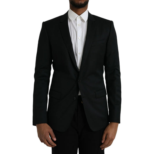 Dolce & Gabbana Black Wool MARTINI Single Breasted Blazer Dolce & Gabbana