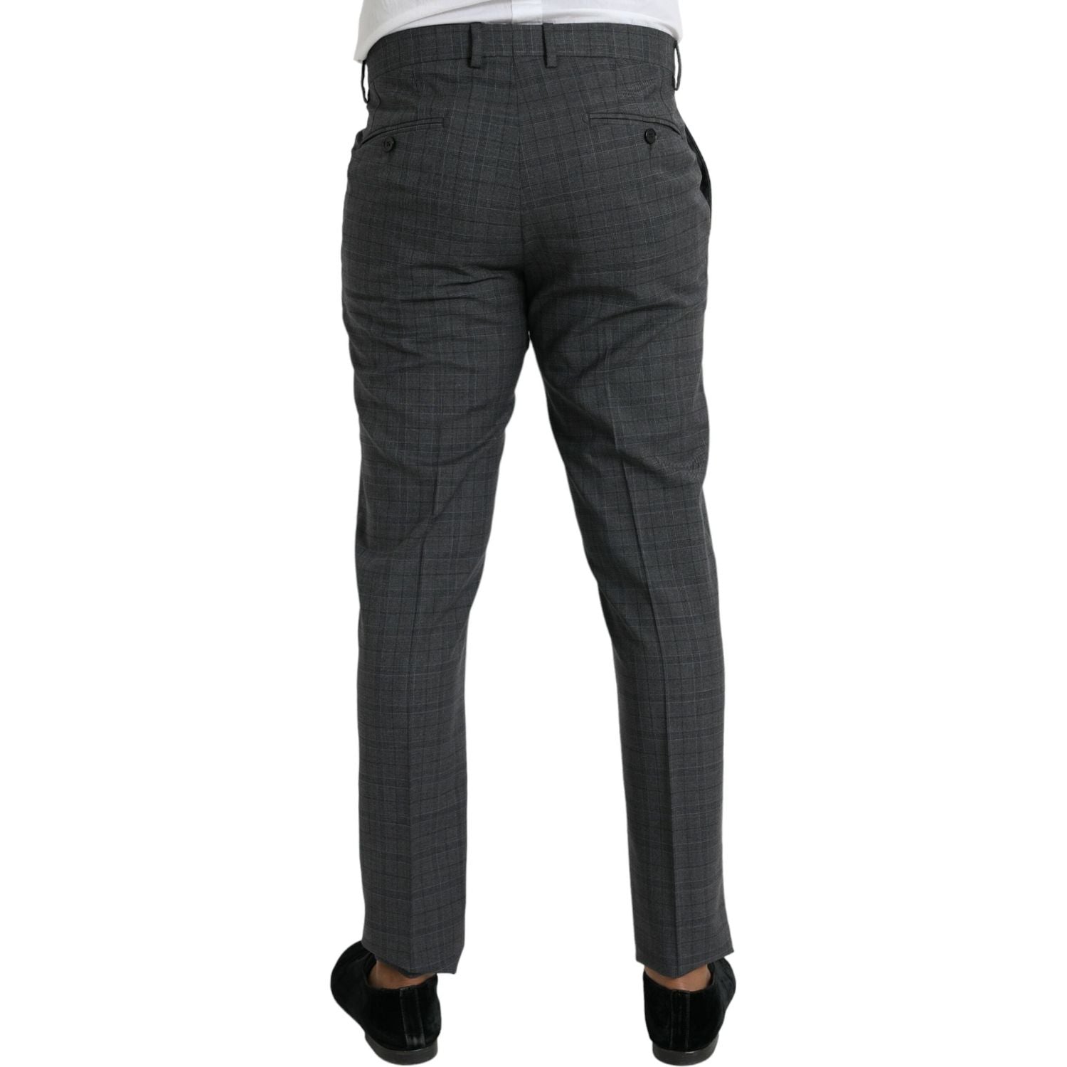 Dolce & Gabbana Gray Plaid Wool MARTINI Formal 2 Piece Suit