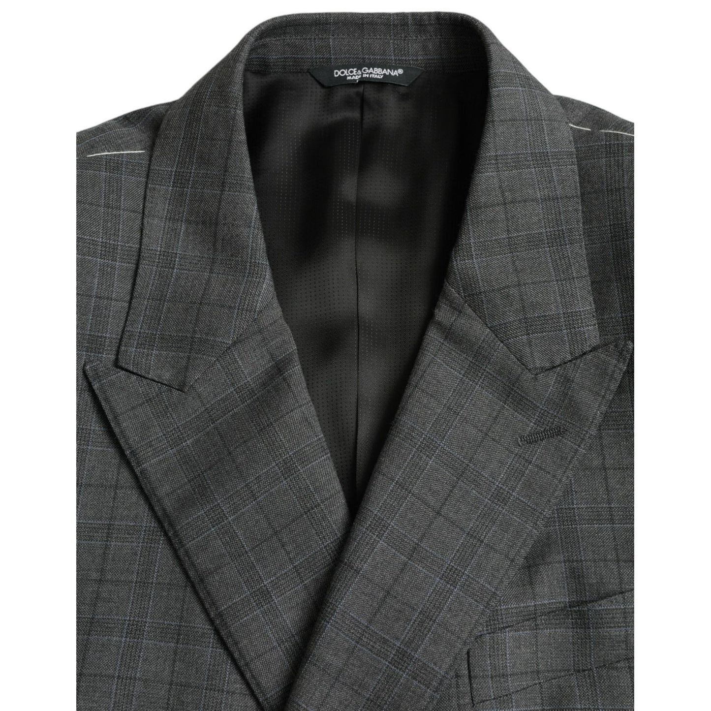 Dolce & Gabbana Gray Plaid Wool MARTINI Formal 2 Piece Suit