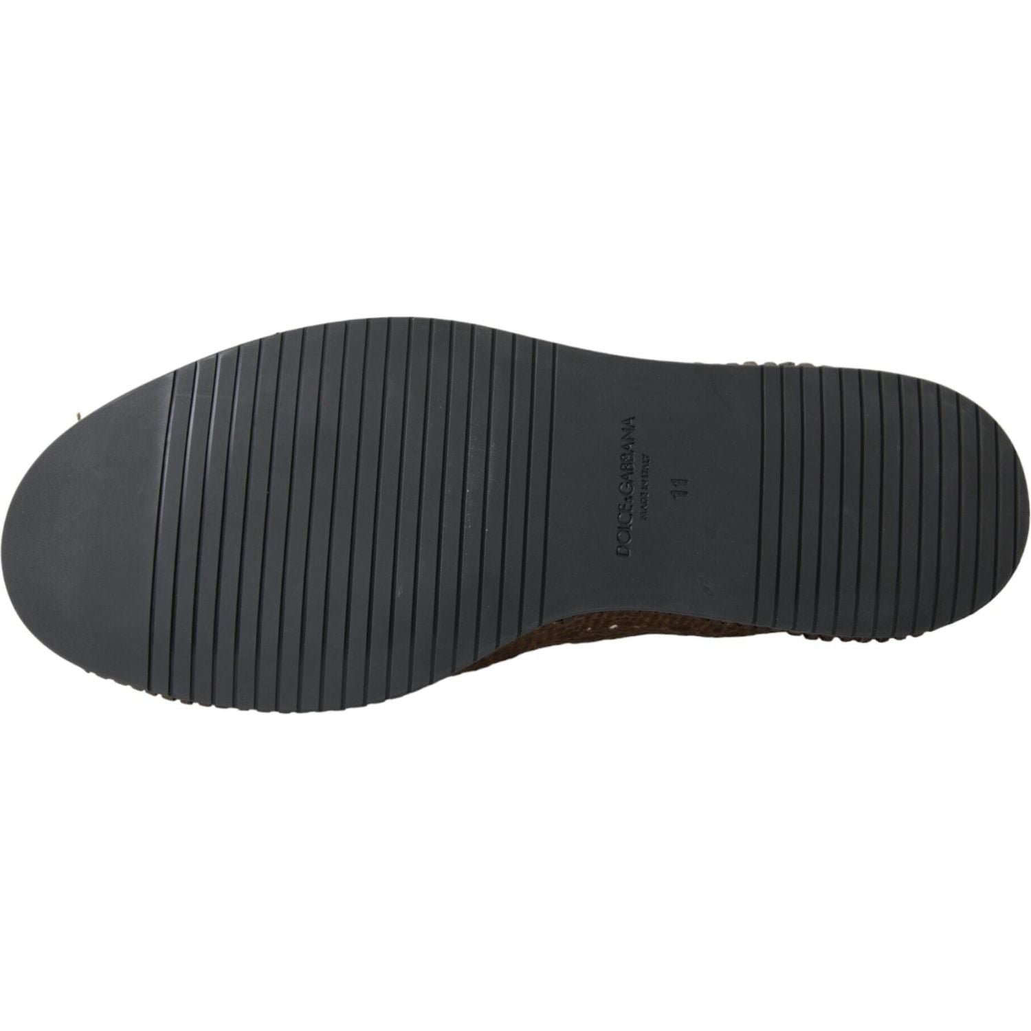 حذاء كاجوال من الجلد المنسوج باللون البني من دولتشي آند غابانا