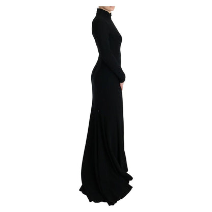 Dolce & Gabbana Black Stretch Long Gown Sheath Dress