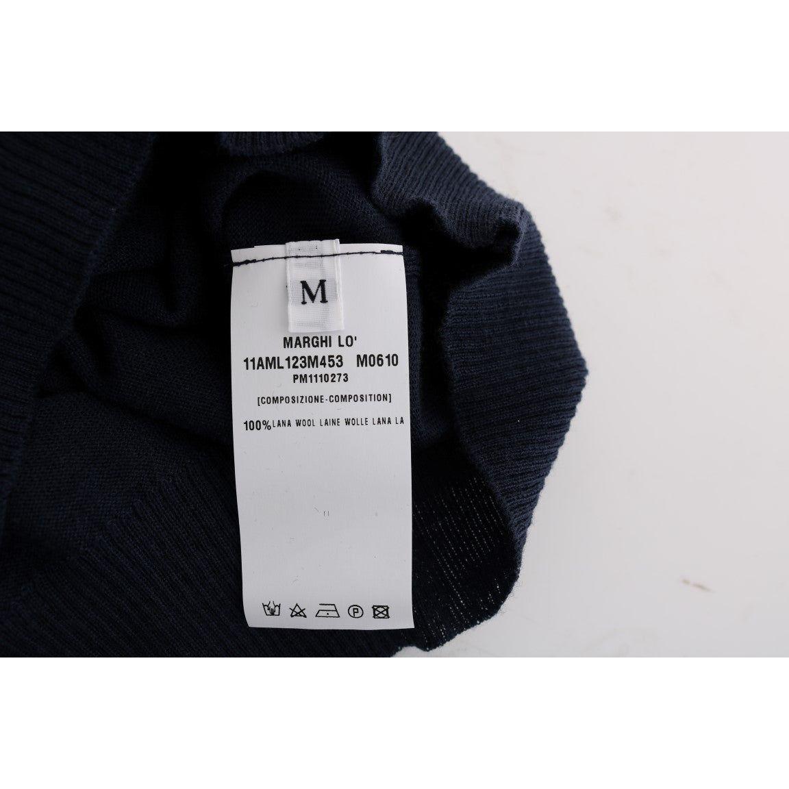 MARGHI LO' Elegant Blue Wool Top - Chic Everyday Elegance MARGHI LO'