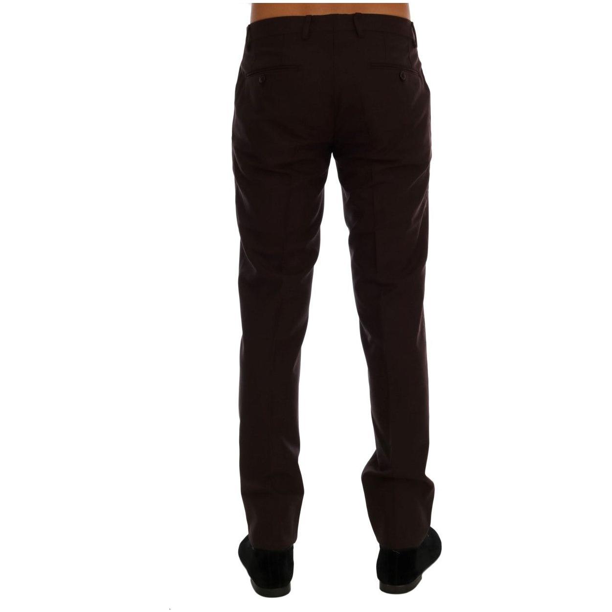 Dolce & Gabbana Elegant Slim Fit Formal Trousers in Purple Dolce & Gabbana