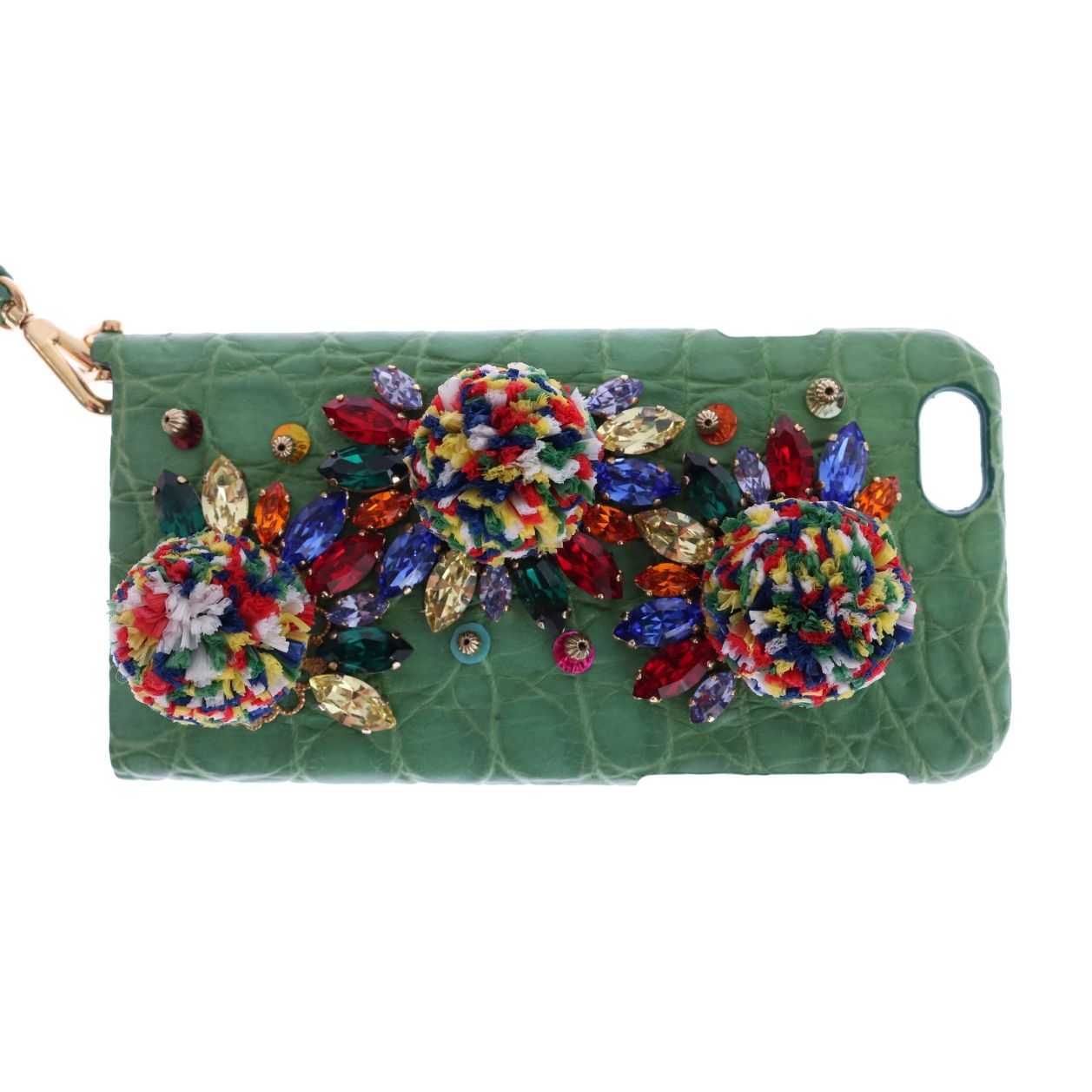 Dolce & Gabbana Multicolor AGNESE Straw Crystal  Pom Pom Bag