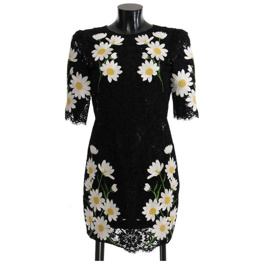 Dolce & Gabbana Black Floral Lace Chamomile Embroidered Dress Dolce & Gabbana