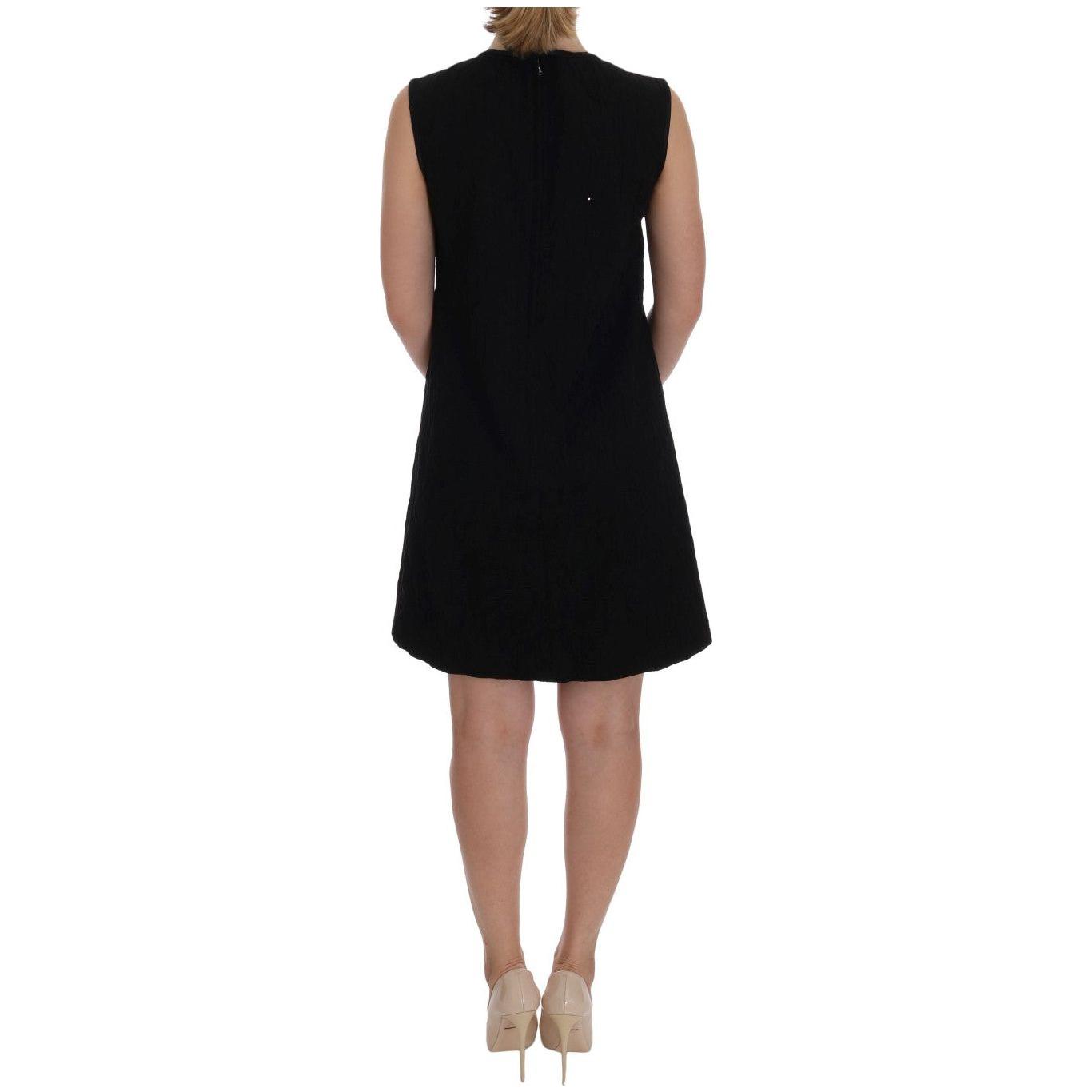 Dolce & Gabbana Black Crystal-Embellished Stretch Mini Dress Dolce & Gabbana