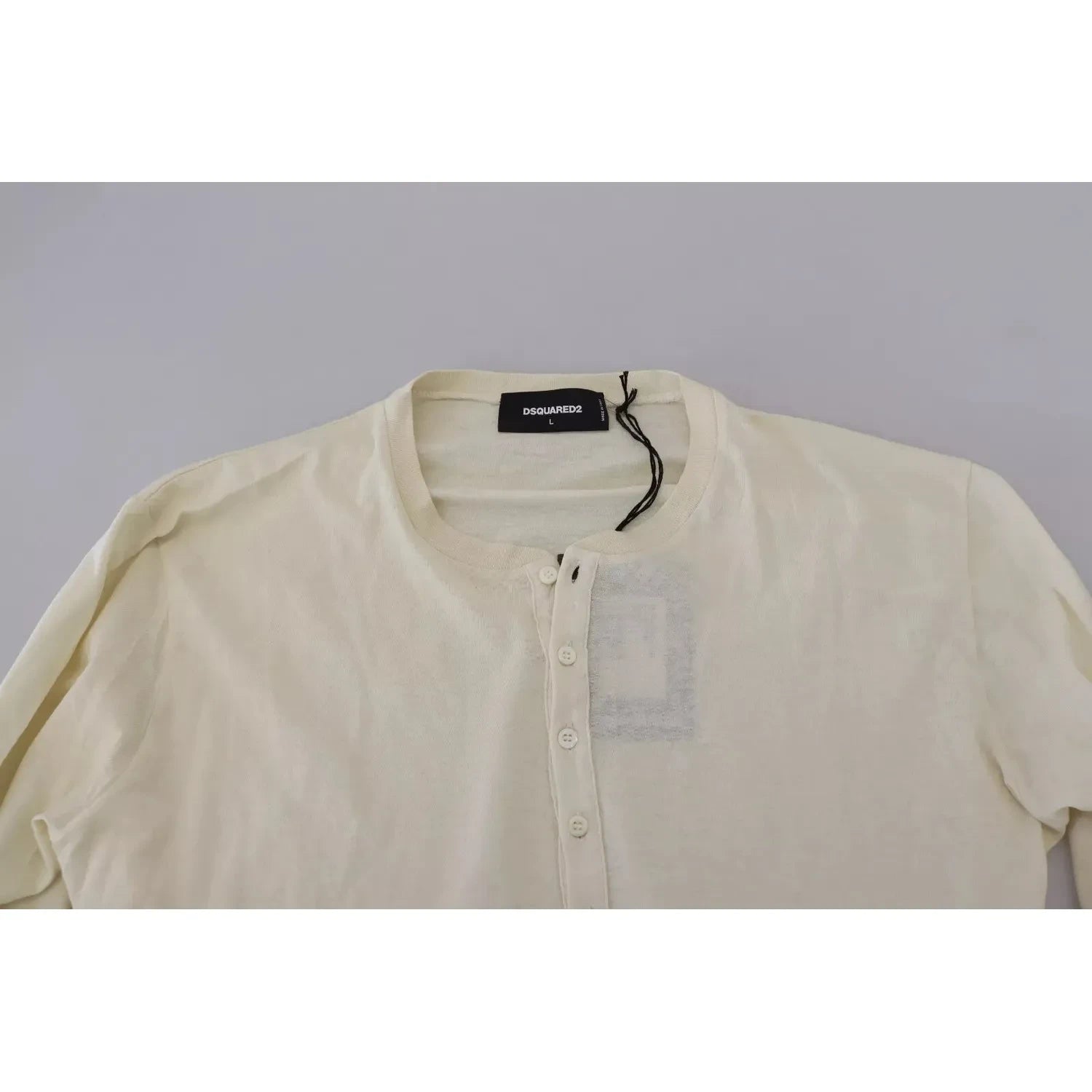 سترة صوفية بأكمام طويلة من القطن والكتان باللون البيج من Dsquared²