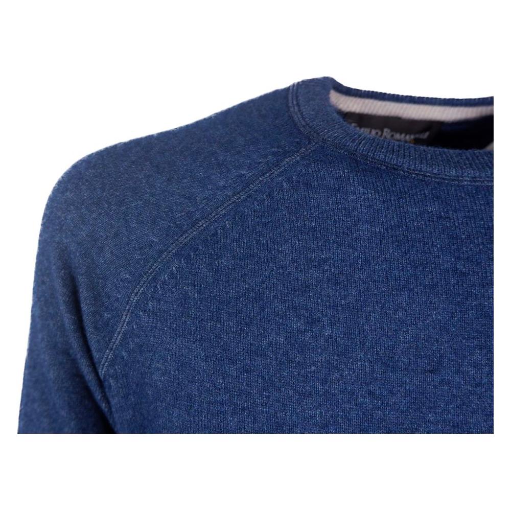 Emilio Romanelli Navy Blue Cashmere Crew Neck Sweater - Slim Fit Emilio Romanelli