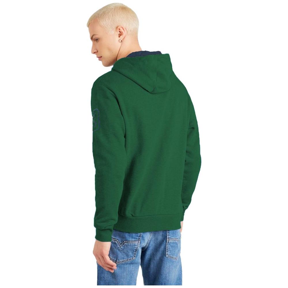 La Martina Elegant Green Hooded Cotton Sweatshirt La Martina