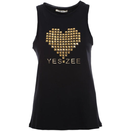 Yes Zee Chic Studded Cotton Tank Top Yes Zee