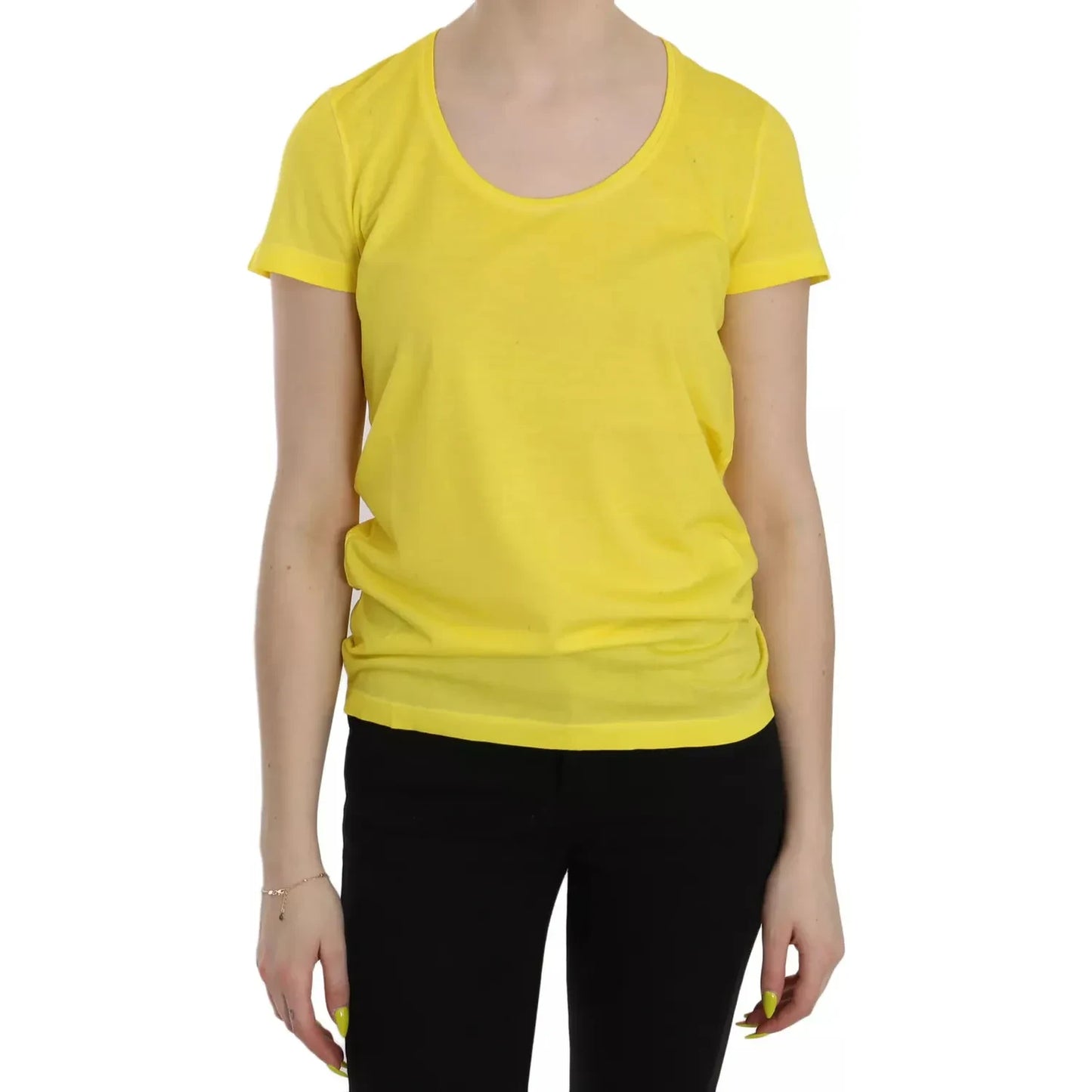 Dsquared² Yellow Round Neck Short Sleeve Shirt Top Blouse Dsquared²