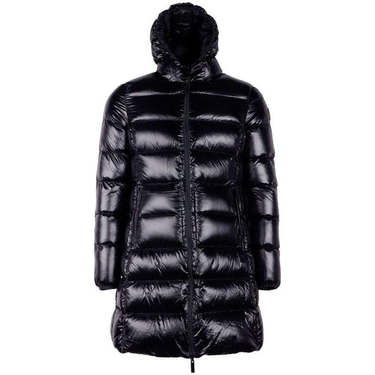 Centogrammi Reversible Long Down Jacket in Sleek Black Centogrammi