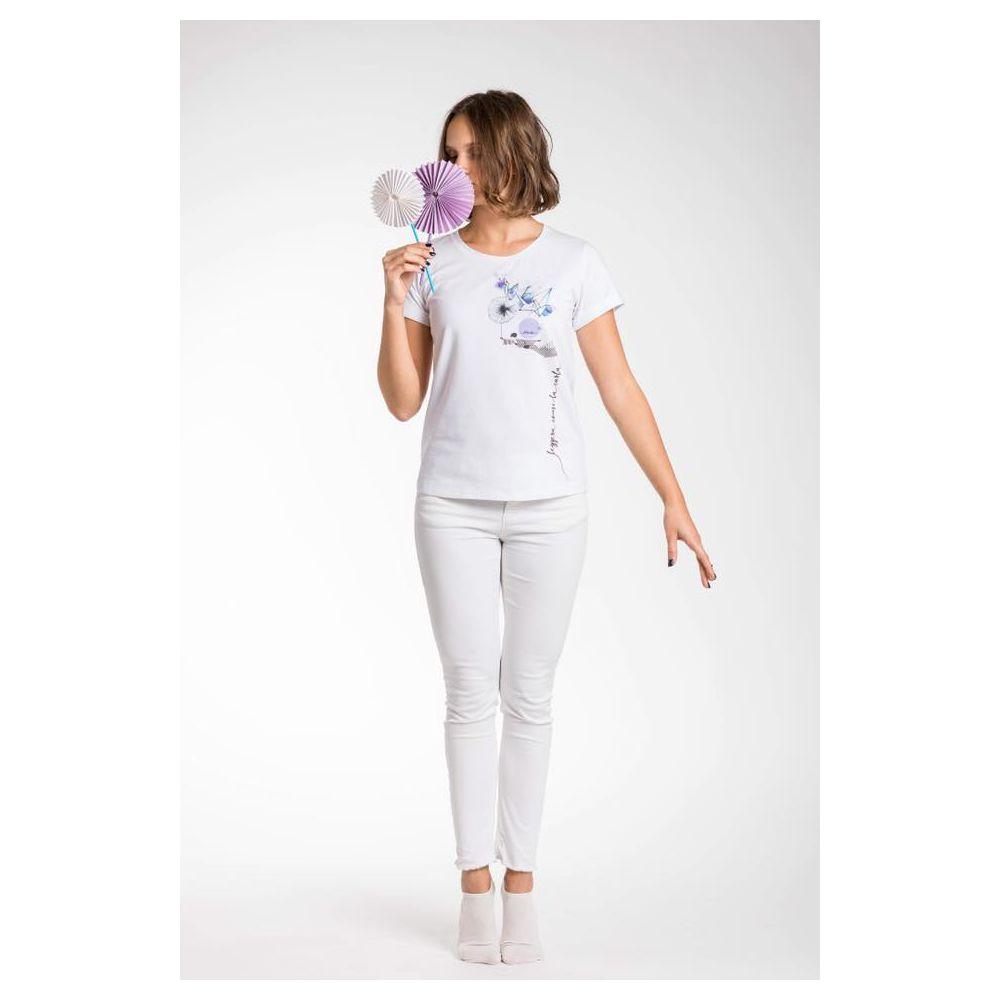 A.Tratti Elegant White Stretch Viscose Tee A.Tratti