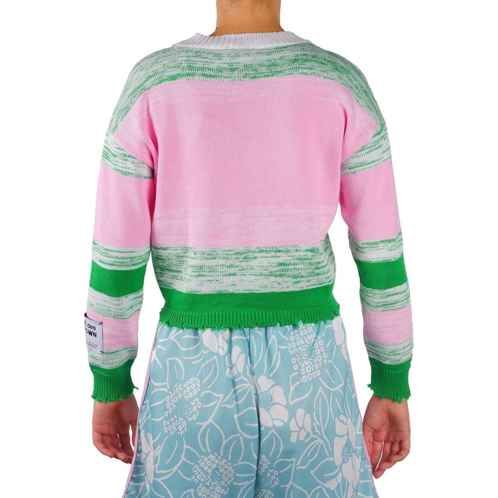 Comme Des Fuckdown Pink Viscose Blend Crewneck Statement Sweater Comme Des Fuckdown