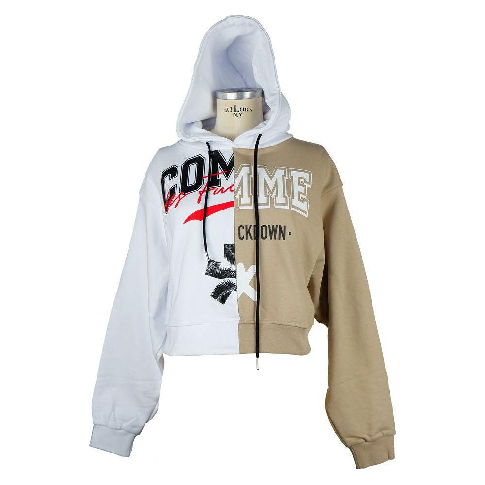 Comme Des Fuckdown Chic Two-Tone Graphic Hooded Sweatshirt Comme Des Fuckdown