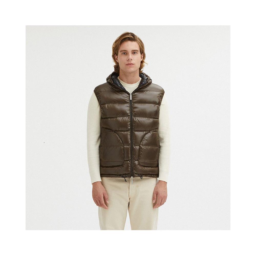 Centogrammi Brown Nylon Men's Reversible Vest Centogrammi