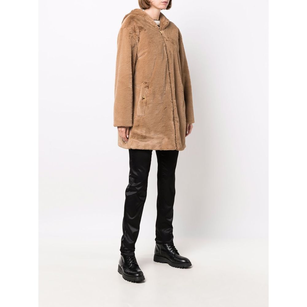 Love Moschino Beige Polyester Women Coat Love Moschino