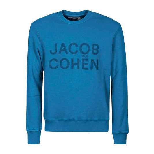 Jacob Cohen Light Blue Cotton Men Sweater Jacob Cohen