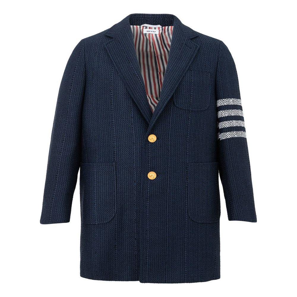 Thom Browne Elegant Acrylic Blue Jacket for Men Thom Browne