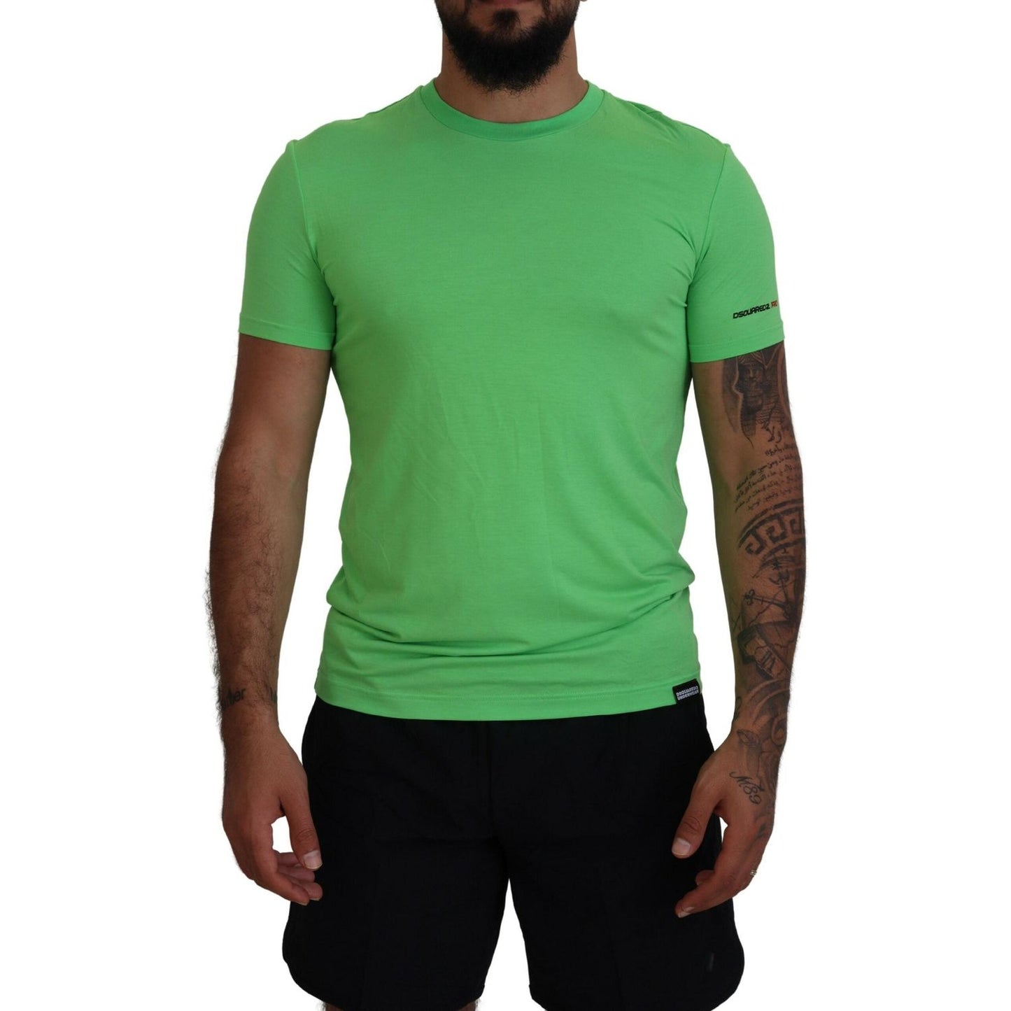 Dsquared² Green Modal Short Sleeves Crewneck T-shirt Dsquared²