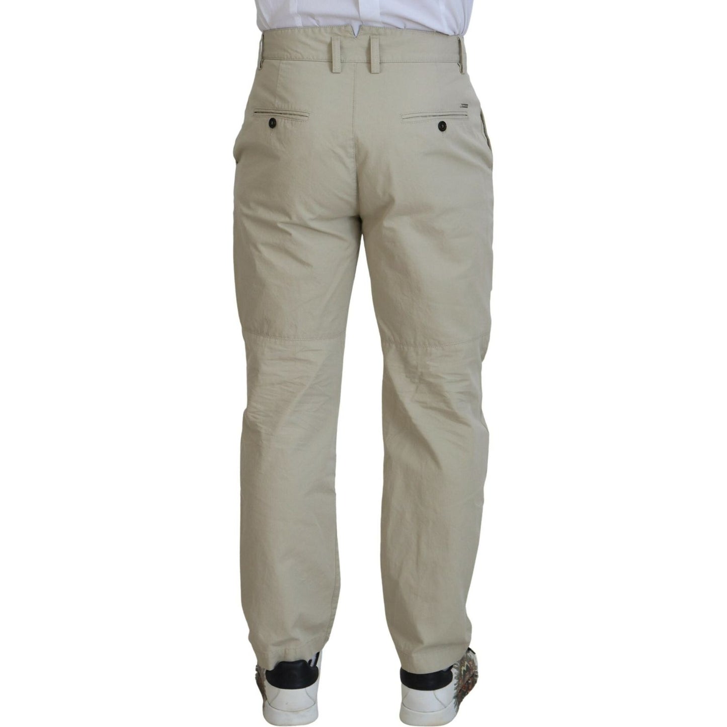 Dsquared² Beige Cotton Straight Fit Men Casual Pants Dsquared²